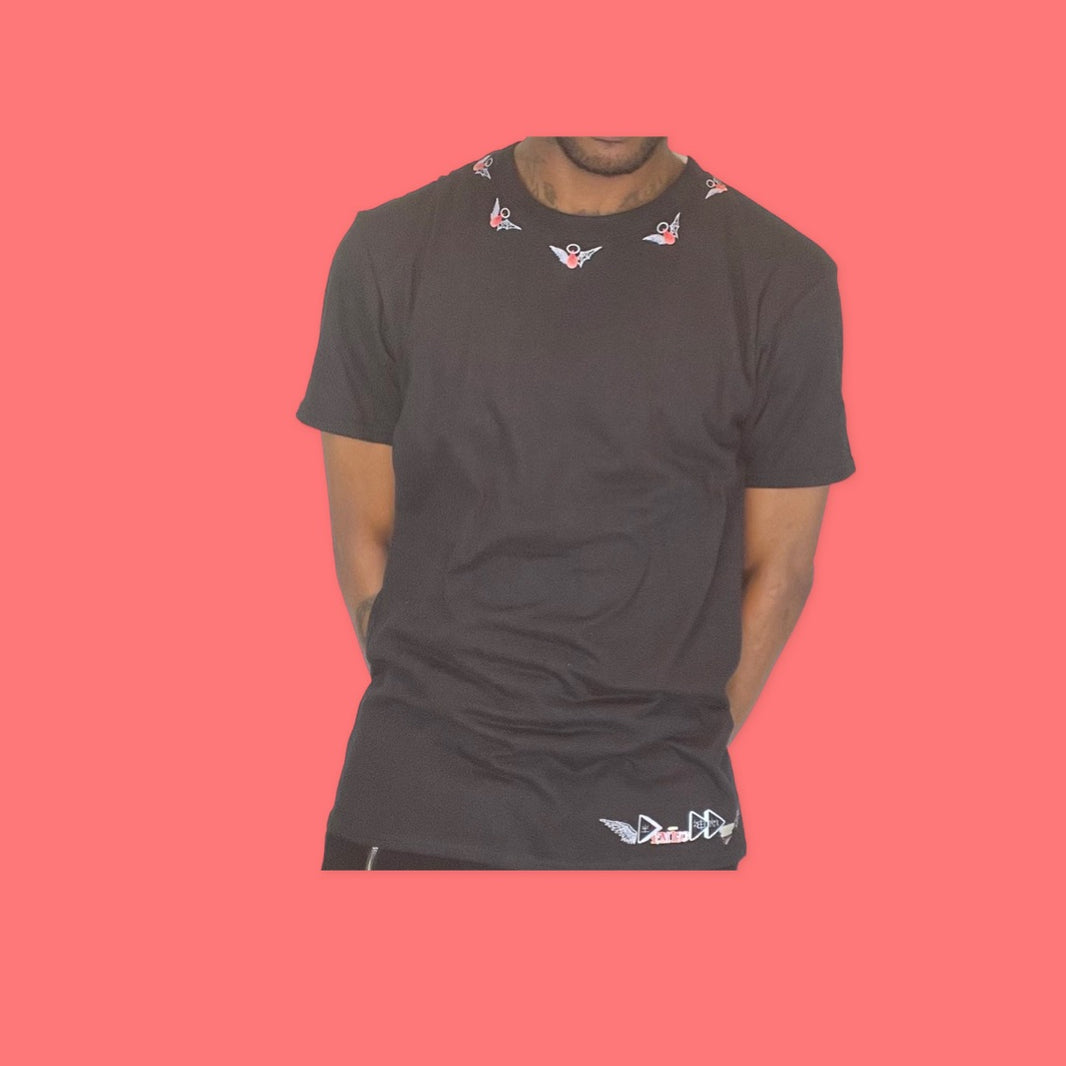 Black Collar Logo Tee