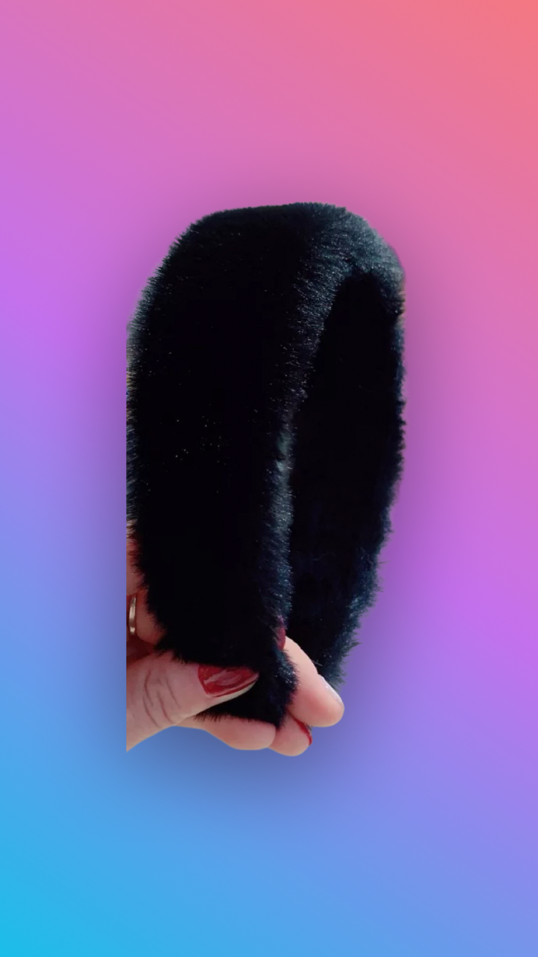 Black Fur Headband