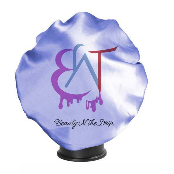 Bntd silk lavender wrap bonnet