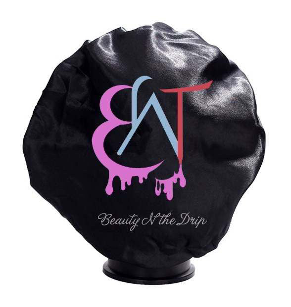 Bntd silk black wrap bonnet