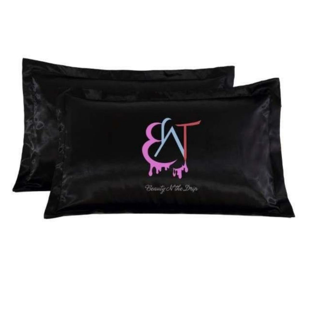 Bntd Black Silk Pillowcase