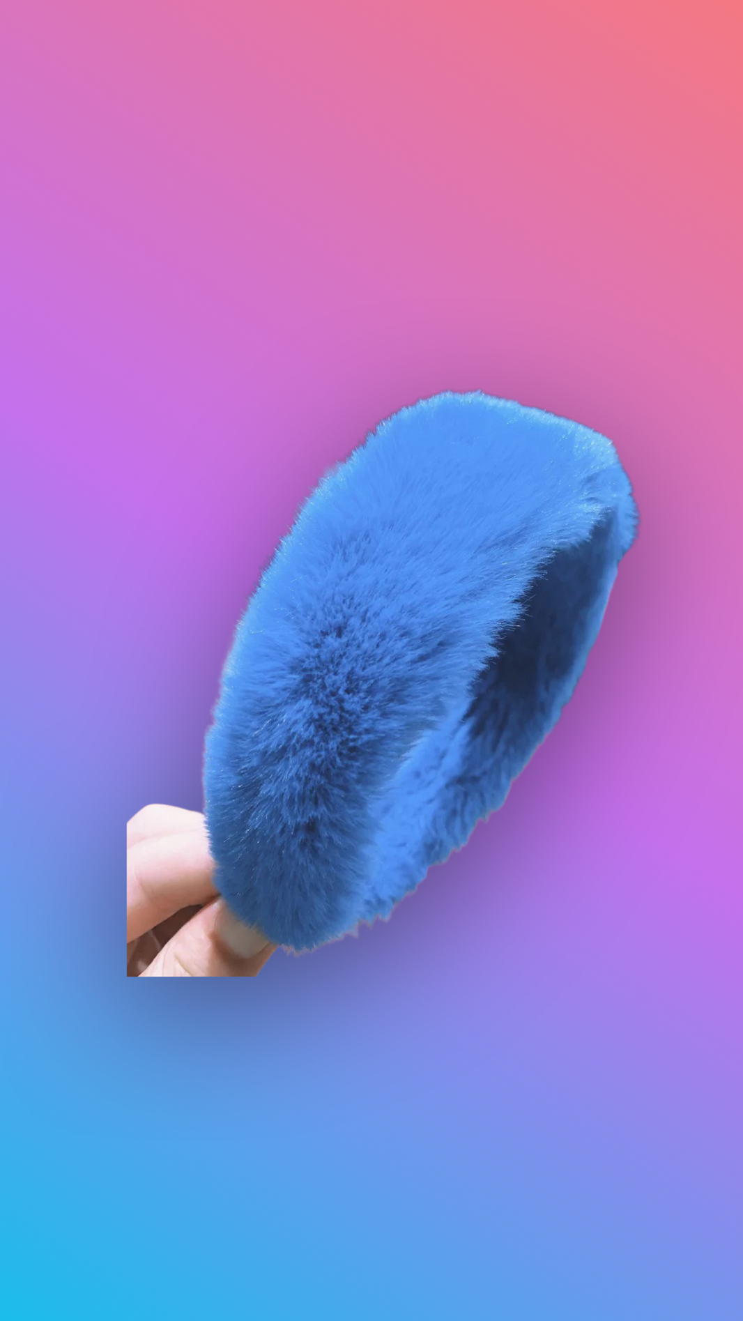 Dark blue Fur Headbands