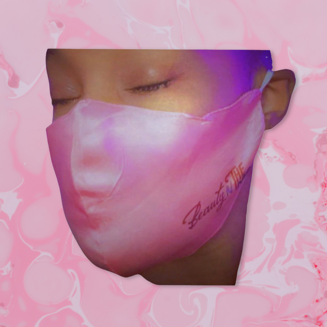 Bntd Pink Silk Satin Mask