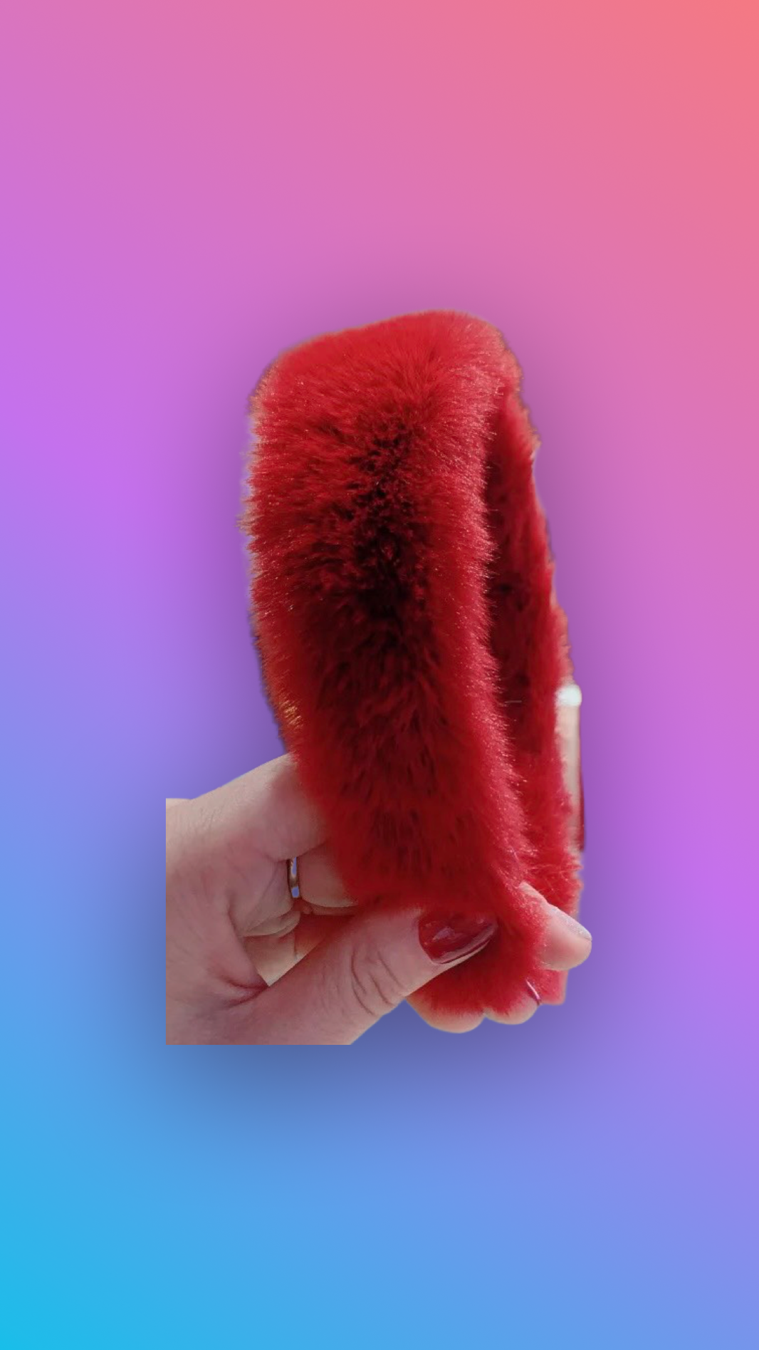 Red Wine Fur Headband